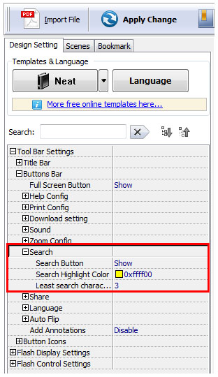 enable search button