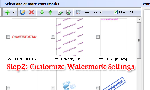 stamp text or image watermark to digital magazine