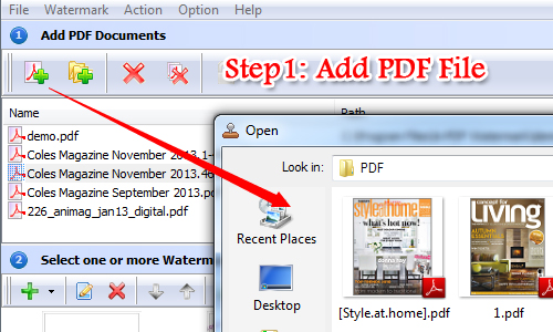 add a shape watermark to PDF