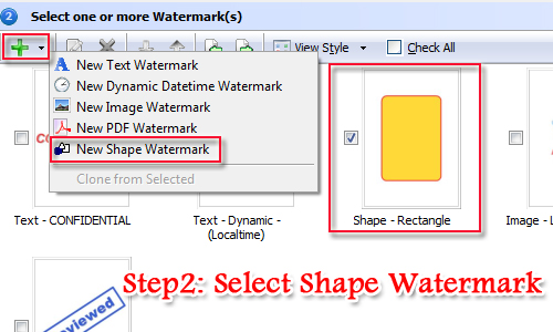 add a shape watermark to PDF