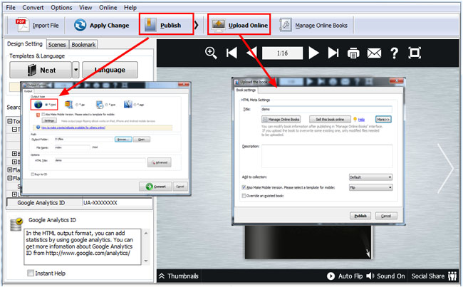publish html flipbook