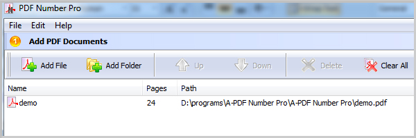 add PDF for numbering PDF pages