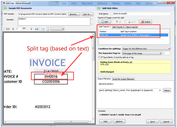 PDF Content Split - Split PDF files on Text Content, perfect for splitting  invoice and statments