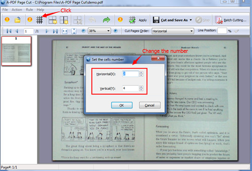 cut PDF page averagely into 8 parts with A-PDF Page Cut2