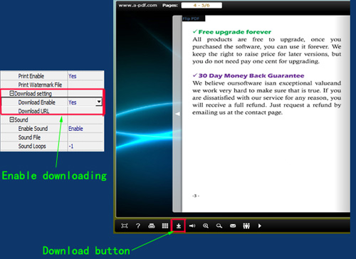 enable readers to download the flip book from website