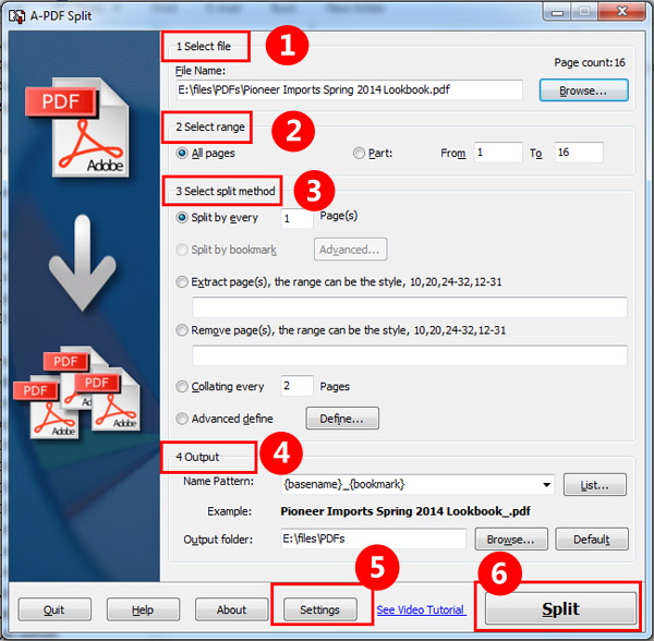 Split large PDF documents into separate files with 3 modes – Support