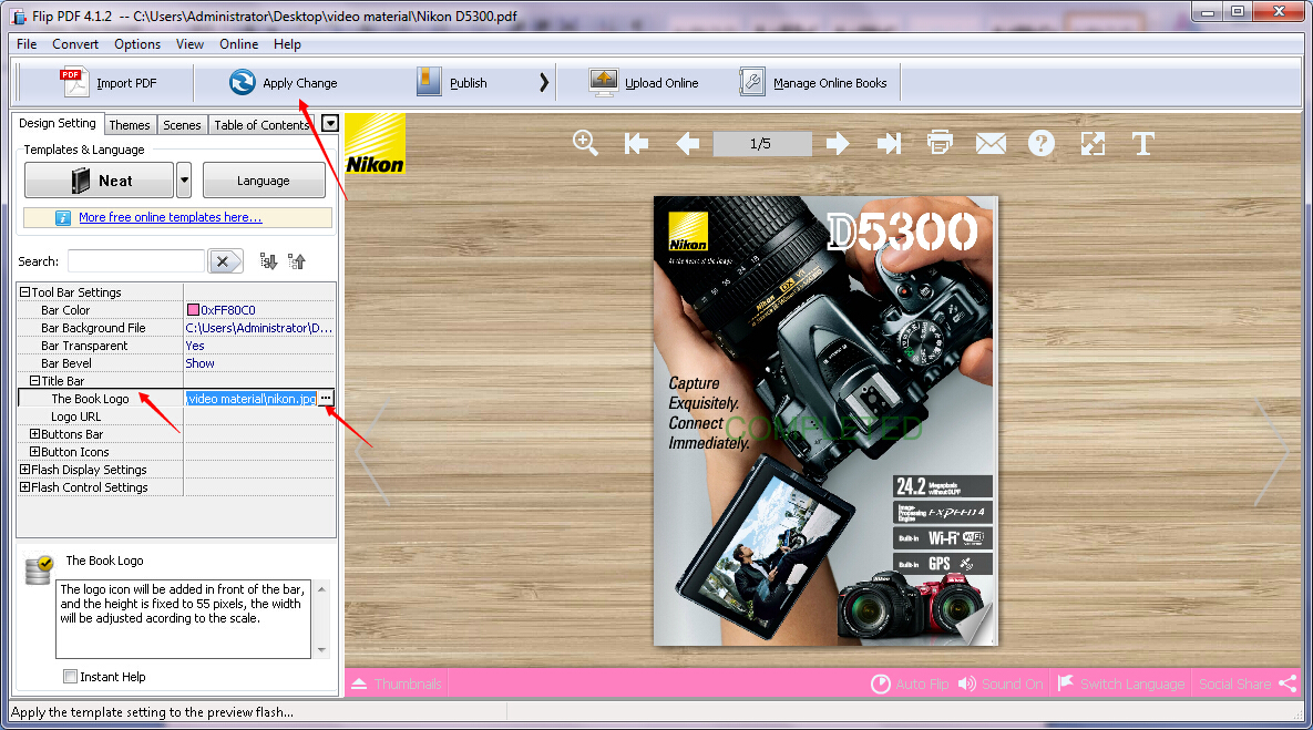 How to create a new flipbook theme with your own design by using A-PDF FlipBook Maker?
