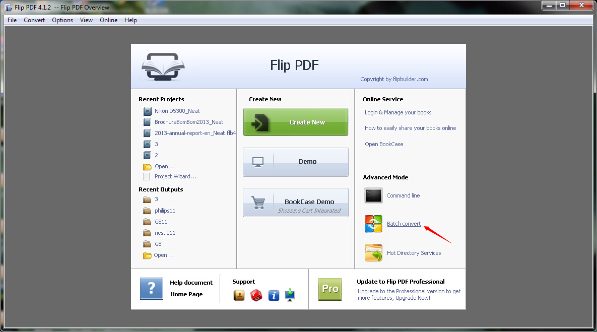 How to batch convert a folder of PDF files to digital publications by using A-PDF to Flash?