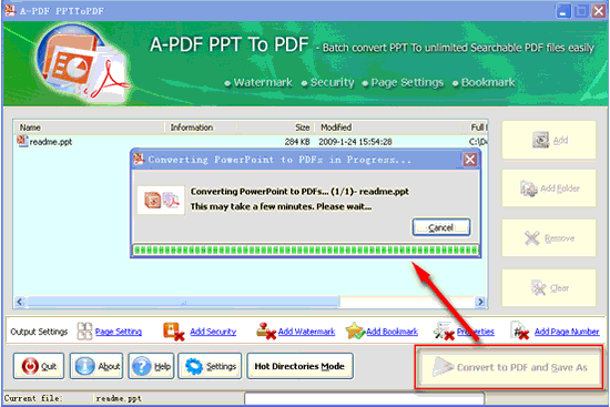 screenshot of A-PDF PPT to PDF