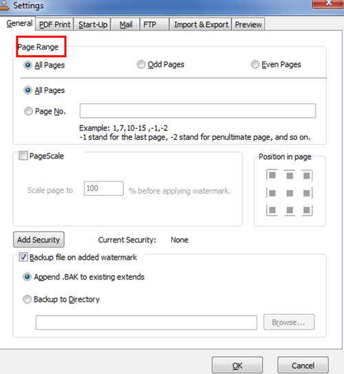 select page ranges to stamp watermark with A-PDF Watermark3