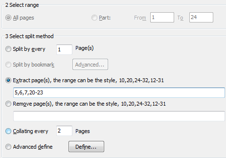 split PDF file into multiple parts with different splitting method by using A-PDF Split2