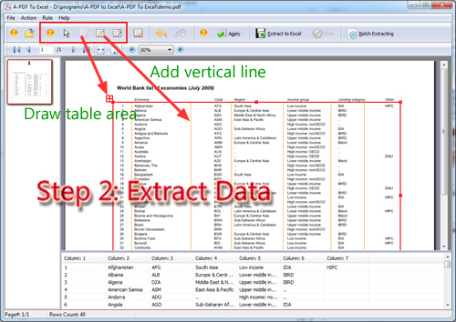 draw table and lines on PDF page