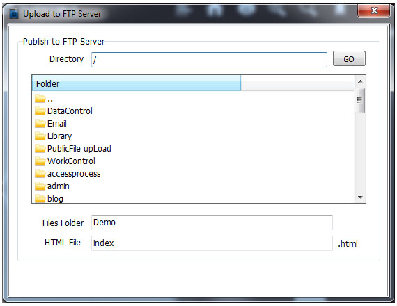 upload files to ftp server