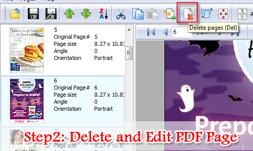 Delete PDF pages manually as you like by using A-PDF Page Master