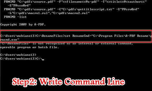 rename PDF files based upon script code in command line