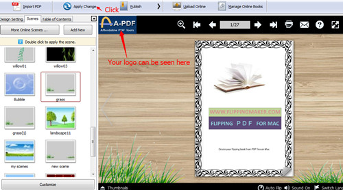 add a brand logo to flipbook to increase brand awareness by using A-PDF Flip Book Maker3