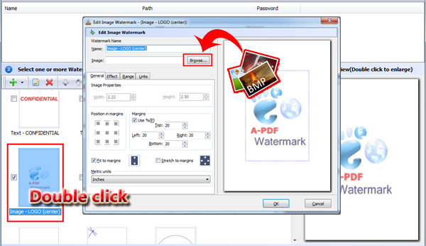 select image watermark and customize watermark