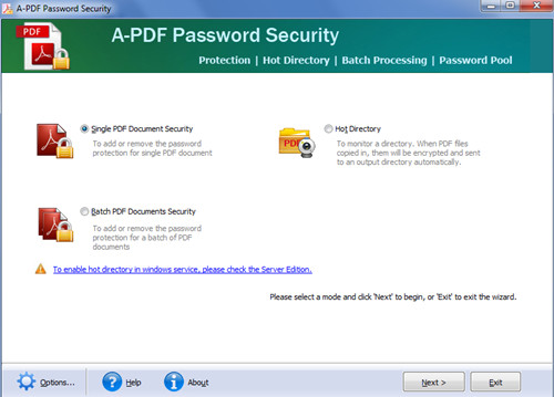 apply permissions to PDF so as to prevent any copying, editing or printing by using A-PDF Password Security1