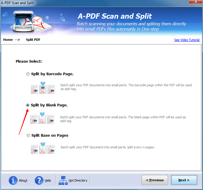 How to split your PDF file based on the blank page with A-PDF Scan and Split?