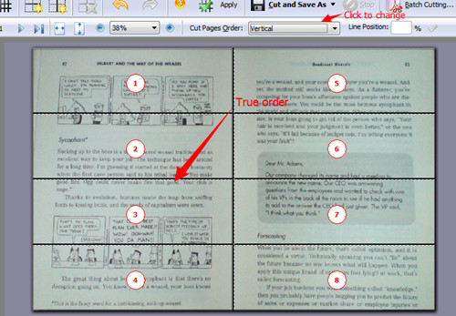 cut PDF page averagely into 8 parts with A-PDF Page Cut3