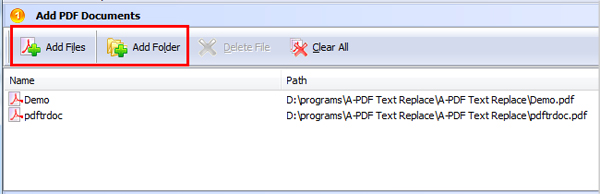 add PDF for replacing text