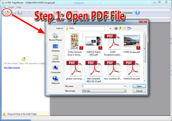 open PDF to cut, copy and paste pages