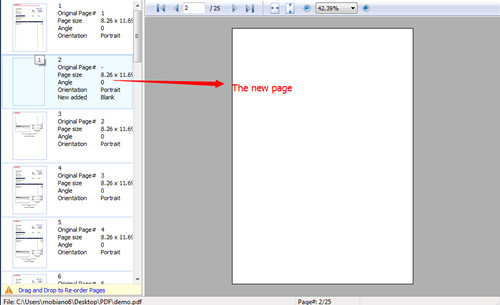 insert new page to PDF with A-PDF Page Master2