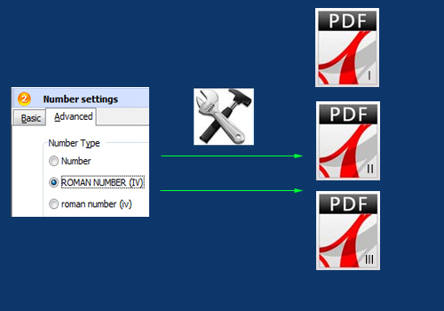 choose page number type for the PDF: Arabic or Roman