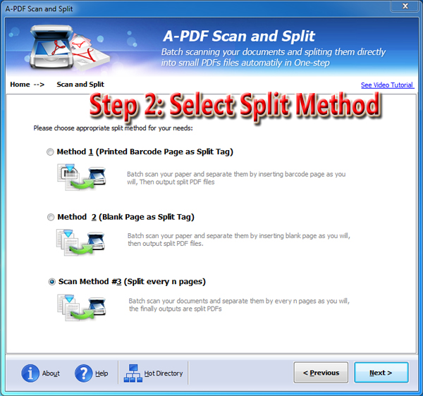 select Split method