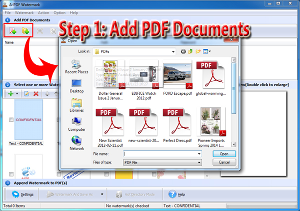 add PDF to set hyperlinked watermark